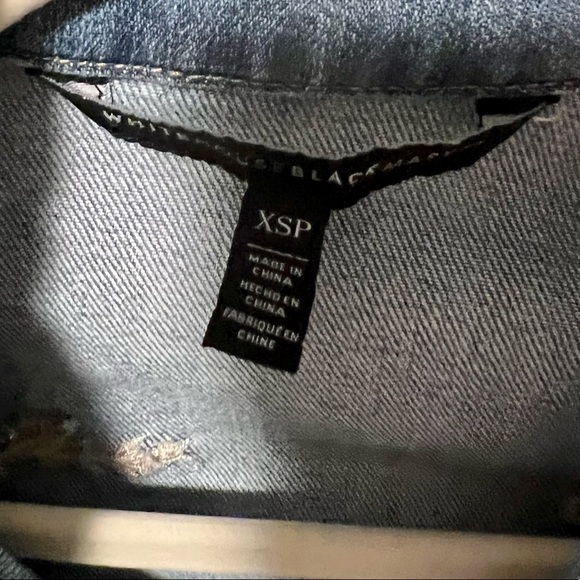 White House Black Market denim embroidered jacket - Picture 3 of 3